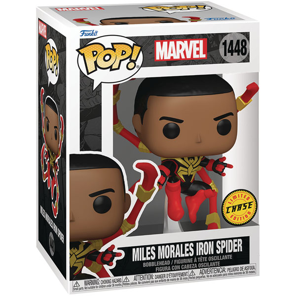 Funko POP #1448 Marvel Spider-Man Comics Miles Morales Iron Spider Unmasked Chase Figure